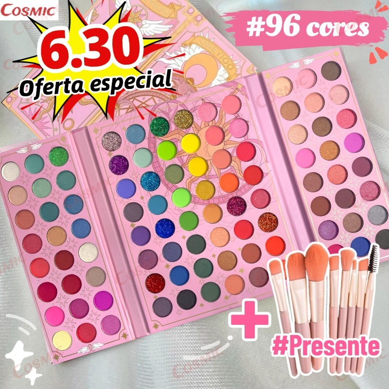 Paleta de sombras de anime Cardcaptor Sakura De Sombra De Olho Em 96 Cores Perolada/Fosca/Glitter/Longa
