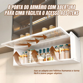 Armário De Temperos Metálico Totalmente Fechado Para Montagem Na Parede Com painel suspenso 65/85cm