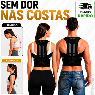 Colete Corretor Postura Coluna Suporte Ortopédico Lombar Cervical Ajustável