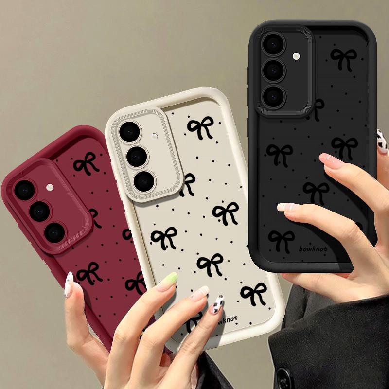 Capa De Telefone De Silicone Para Samsung A15 A25 A35 A55 A05s A05 A14 A34 A54 A24 5G Bowknot Anti-Choque Traseira Macia