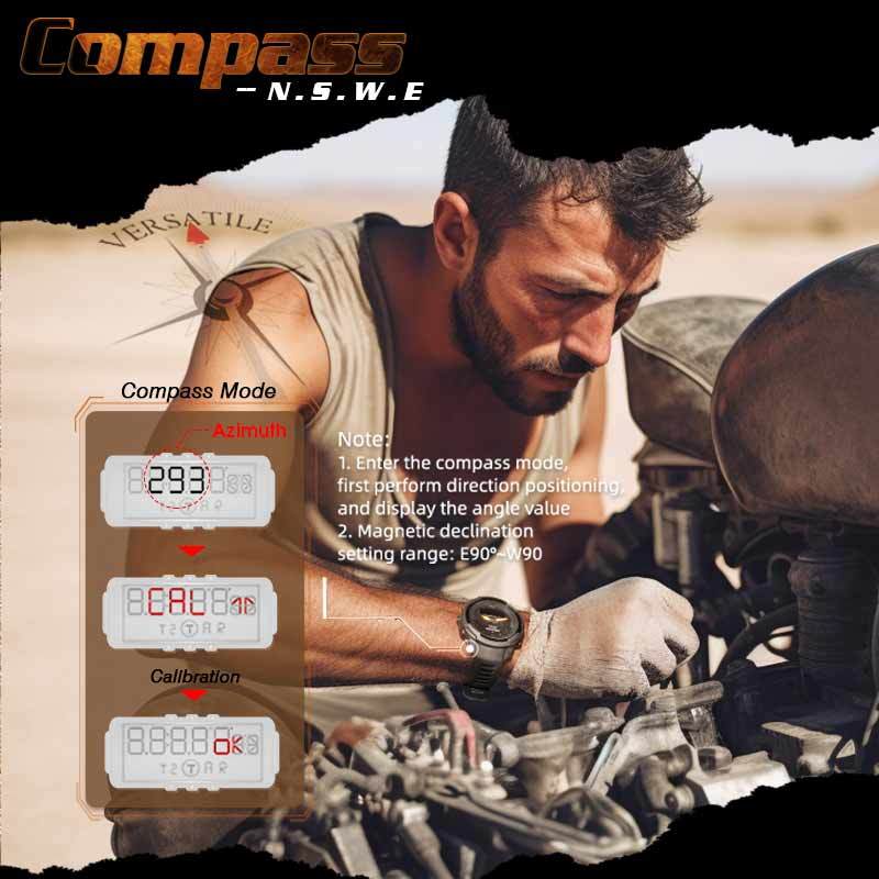 NORTH EDGE MARS PRO Relógio Masculino Caso De Fibra Carbono Esportes Ao Ar Livre Bússola Altímetro Barômetro Temperatura · foto 2