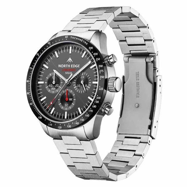 NORTH EDGE LONGWINGS Relógio Masculino De Quartzo Com Cronômetro Movido A Energia Solar À Prova D'água 50M 316 Piloto Lu