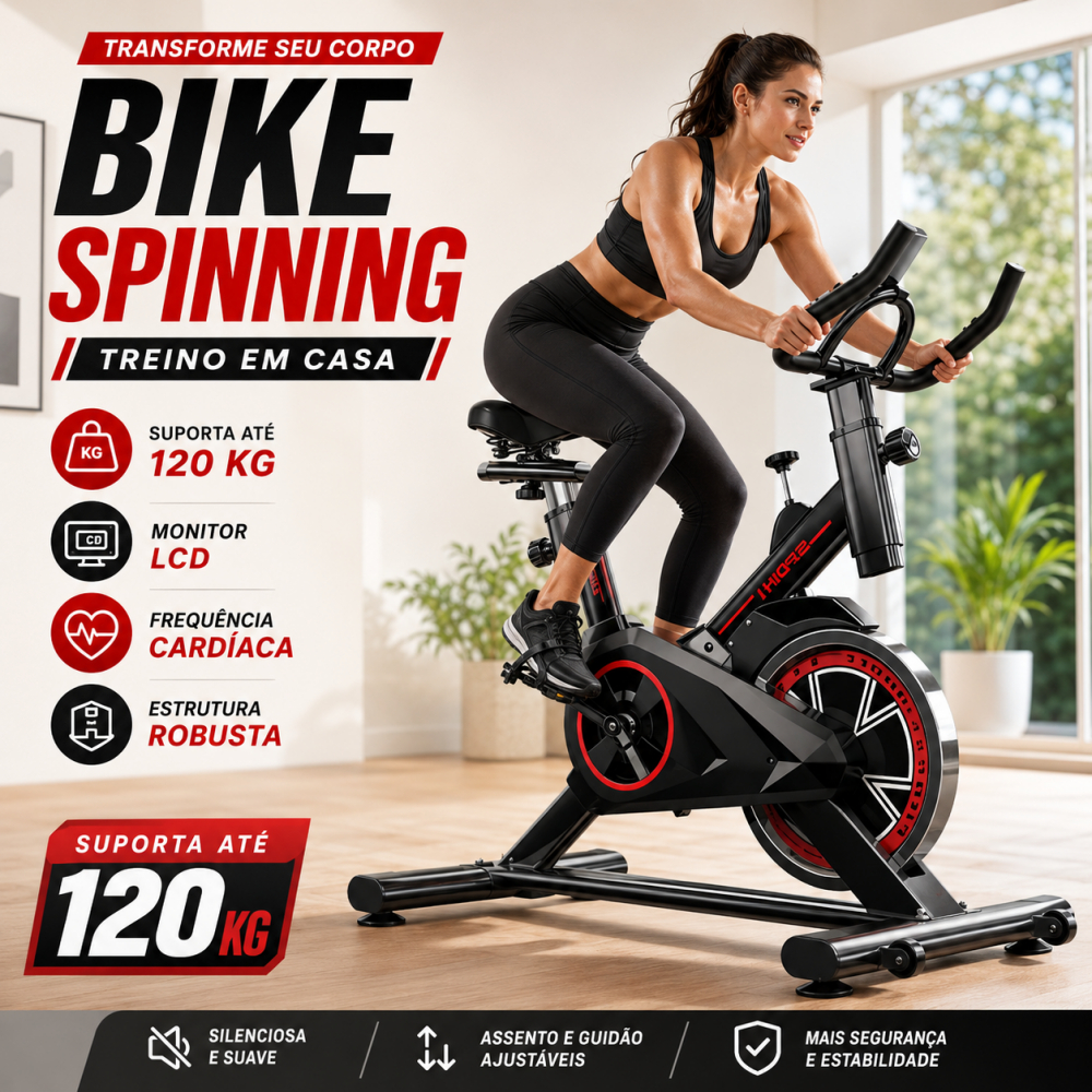 Bicicleta Bike Ergometrica Spinning Academia Fitness Profissional 120kg