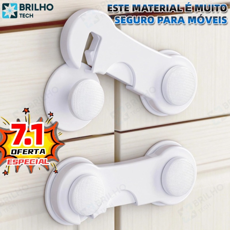 Kit 10 Travas Para Gaveta Porta Armário Segurança Bebê - Opção de cores
