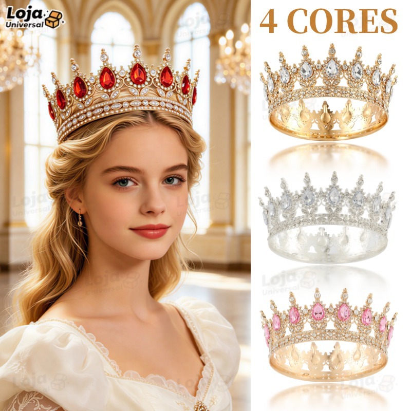 Imagem Coroa Redonda Princesa Redonda P/concurso E Festas  para Eventos Especiais Concurso e topo de bolo-LU