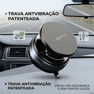 HREBOS Suporte Magnético para Celular Painel Carro Trava Antivibração Rotação 360°
