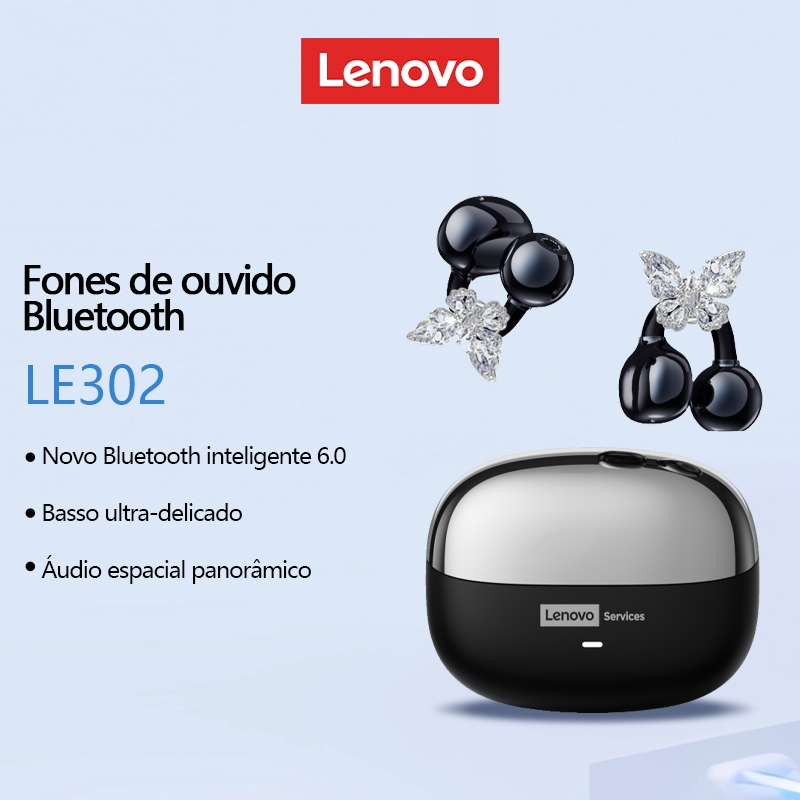 Lenovo LE302 Fones De Ouvido Bluetooth 6.0 lPX5 A Prova D'¡gua Com Baixa Laténcia HlFl Qualidade De Som Para Jogos