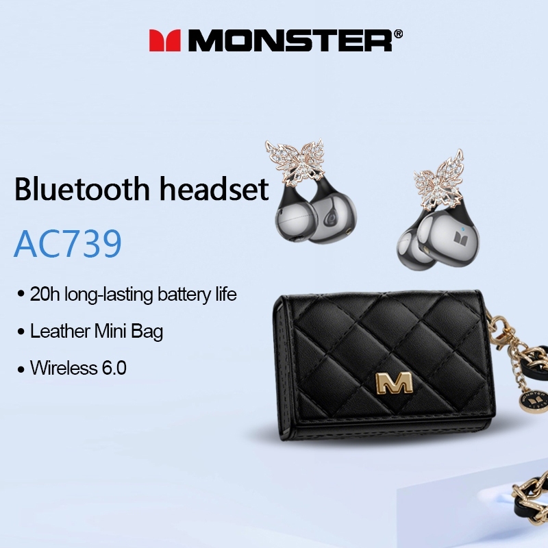 Monster AC739 Fones De Ouvido Sem Fio Bluetooth Alta Fidelidade Som Estéreo Moda Couro À Prova Dwireless Água 6.0