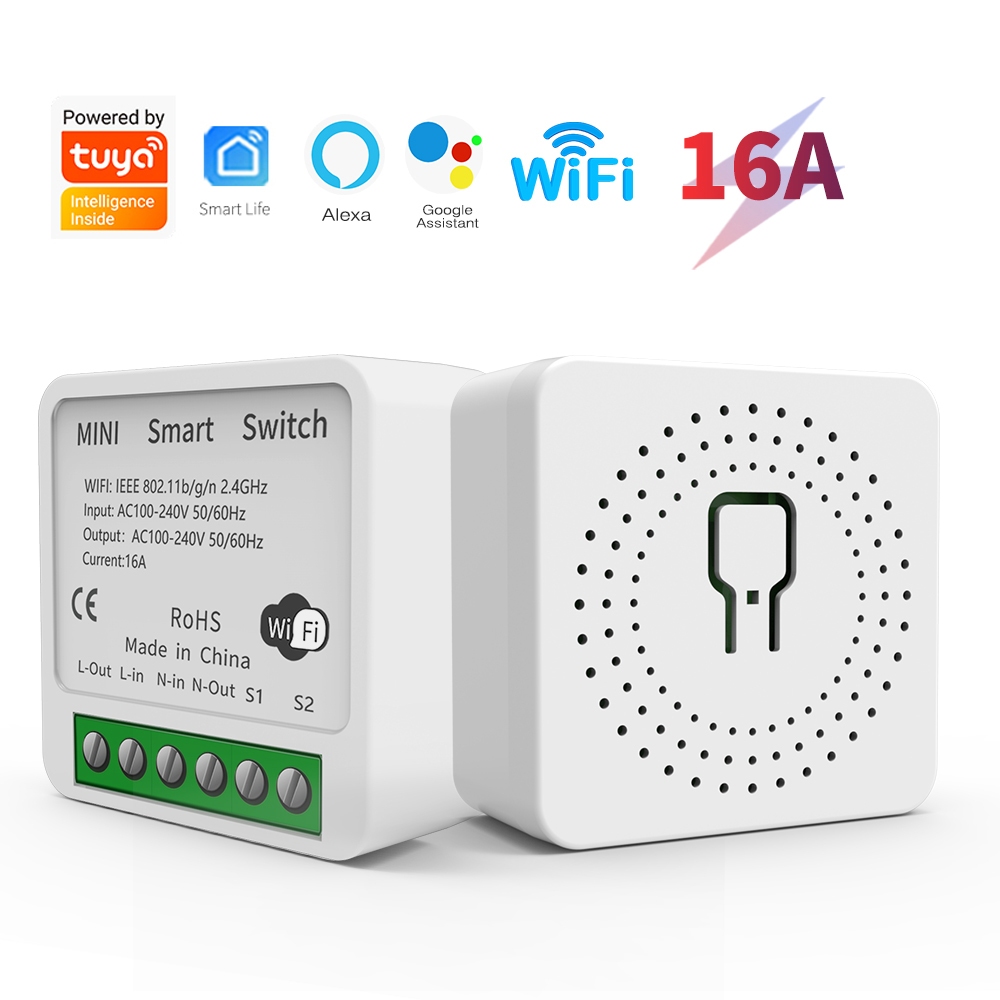 16A Tuya Wifi Interruptor Inteligente Sem Fio Suporte Vida App Controle Remoto Alexa Google Casa De Voz