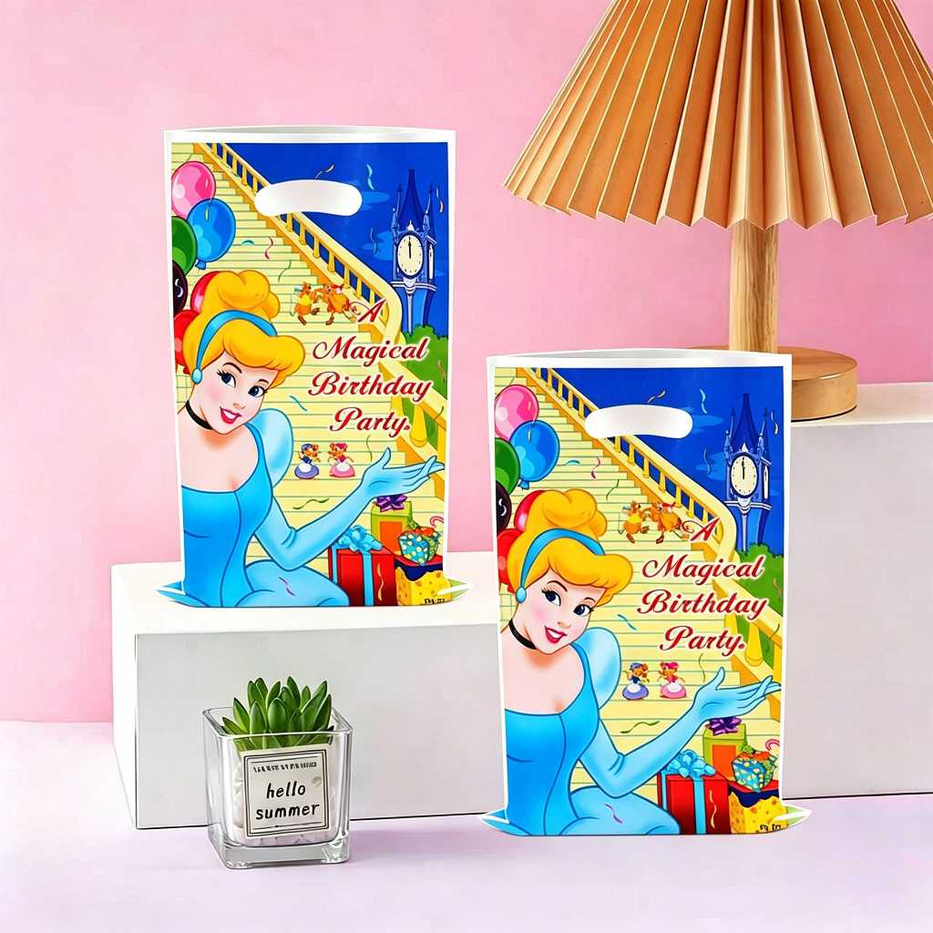 Menina Dos Desenhos Animados Céu Azul Castelo Aniversário Das Crianças Lanche Brinquedo Saco De Presente 10-30 Pçs Tema
