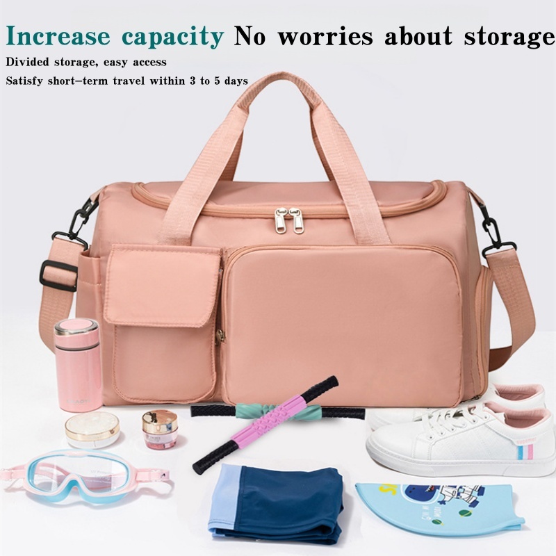 Bolsa De Ginástica De Grande Capacidade | Compartimento Para Sapatos Independente E Resistente À Água , Design De Separa