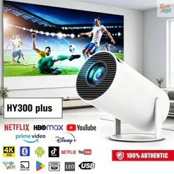 Projetor HY300 Original Portátil Smart Android 11 4K Ultra HD HDMI Wifi Bluetooth Alto Falante Embutido TUDO