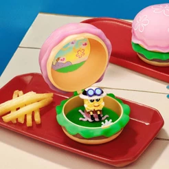 POP MART - Bob Esponja – Coleção "Os Hambúrgueres de Siri" - Caixa Surpresa - 1 Caixa