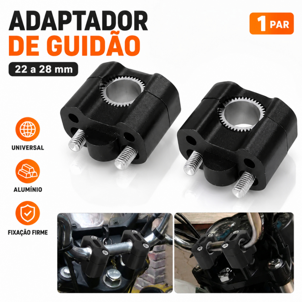 Alongador Par de Adaptador De Guidão Universal (22a 28mm ) Honda, YBR Suporte de Guidon,Forte e durável