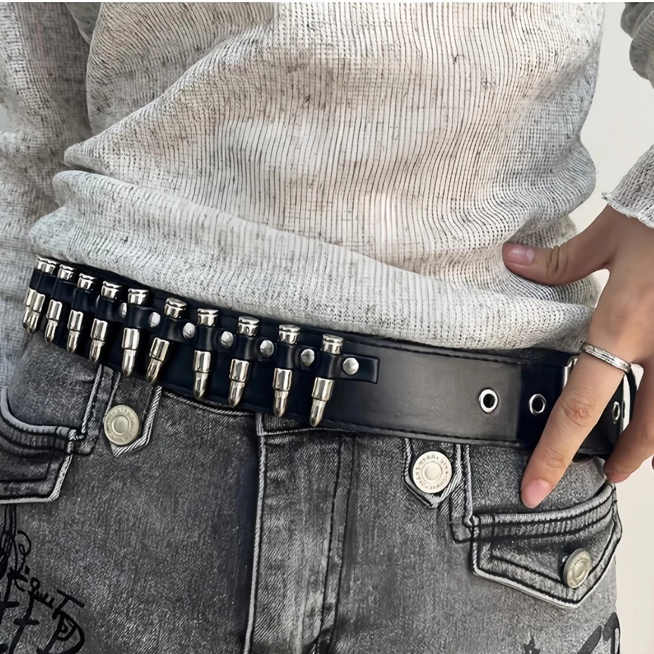 Cinto Resistente Retro Americano Para Mulheres, De Rebite De metal Decoracao De Cinto
