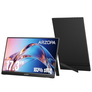 Monitor Portátil ARZOPA , 17.3'A1M 1080P FHD HDR IPS Tela De Computador De Jogos HDMI USB C , Externo Para Cuidados