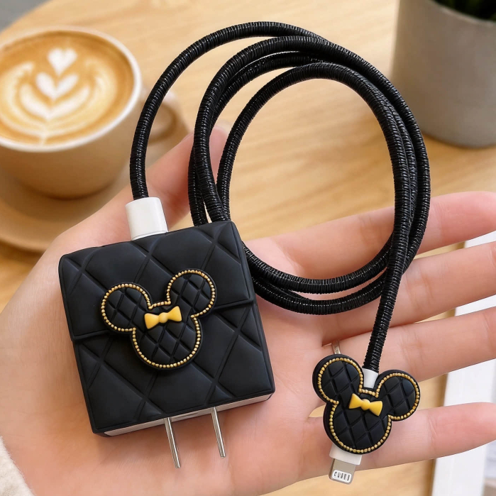 Apple 20W Carregador Protetor Caso Cartoon Bolsa Formato de Mouse