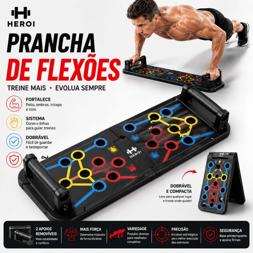 HEROI Dobrável Push-Up Board Multifuncional Push-Up Board Academia Treinamento de Força Fitness em Casa
