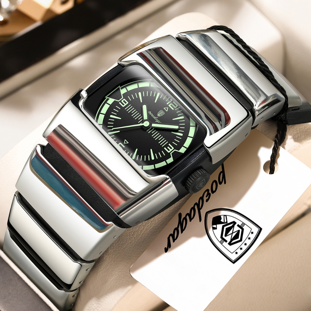 POEDAGAR Original Casual Homem Relógio De Pulso À Prova Dwaterproof Água Luminoso Aço Inoxidável Para Homens Esportes Qu