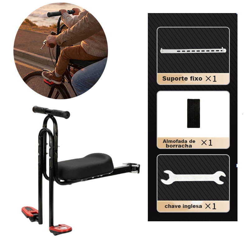 Assento de bicicleta para bicicleta elétrica Assento dianteiro para bicicleta de montanha / …