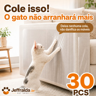 Kit 30 Peças Protetor Sofá Gato Transparente Anti Arranhões Adesivo Flexível para Cantos - Película Proteção Móveis