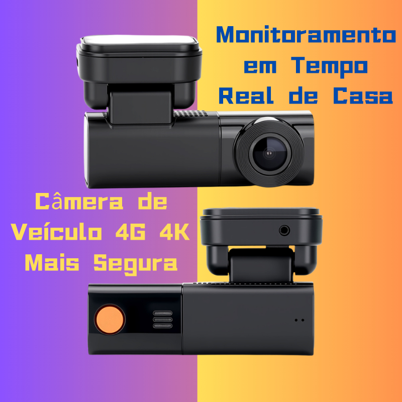Câmera veicular conectada 4G monitoramento 24h estacionamento DVR dashcam filmadora de ca…