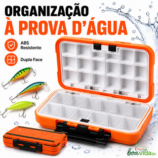 Caixa de pesca de grande capacidade com 28 compartimentos, com espaço para guardar acessórios, anzóis e iscas