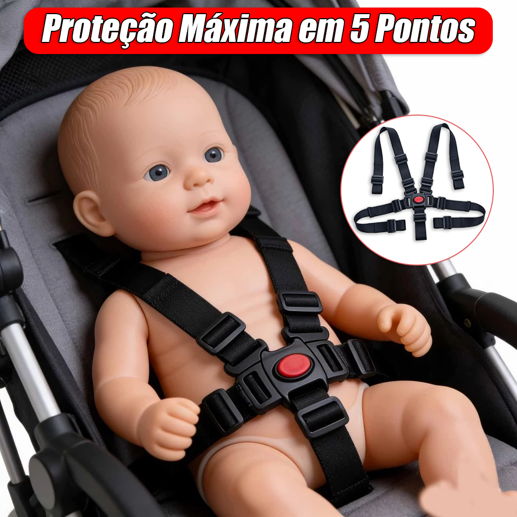 Cinto Segurança 5 Pontos Universal Cadeirinha Cadeirão Alimentação Carrinho De Bebê
