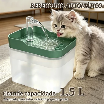 MIW Bebedouro Automático Para Gatos com Filtro Fonte de Água Circulante USB Silencioso 1500ML