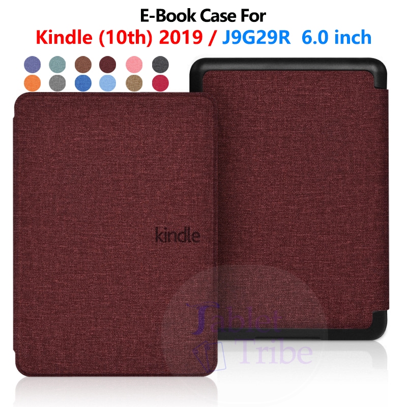 Para Kindle (10a Geração) 2019 6.0 Polegadas J9G29R Elegante Tecido-Texturizado Cor Sólida E-Book Capa Kindle10th Dura f