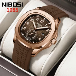 Relógio NIBOSI original Masculino Bracelete De Silicone Moda Esportiva casual Brilha No Escuro