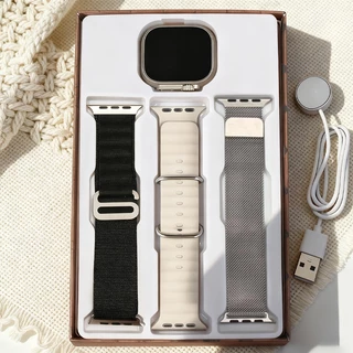 kit Smartwatch Relógio Inteligente Digital Feminino Calculadora Amoled 2.0 " HD Masculino Bluetooth 