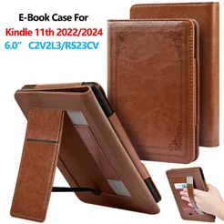 Para Kindle (11a Geração) 2024/2022 6.0 Polegadas RS23CV C2V2L3 Elegante Couro Do Plutônio Suporte flip Capa E-Book Caso