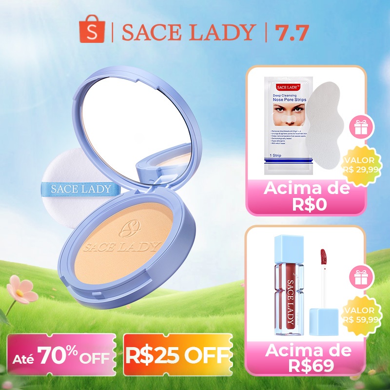 Pó Compacto SACE LADY Controle De Óleo Maquilhagem De Longa Duração Pó solto