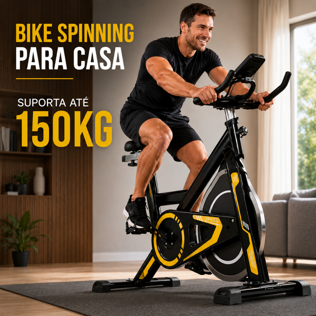Bicicleta Ergometrica Spinning Com Roda De Inércia Para Fitness Profissional e Treino Esportivo