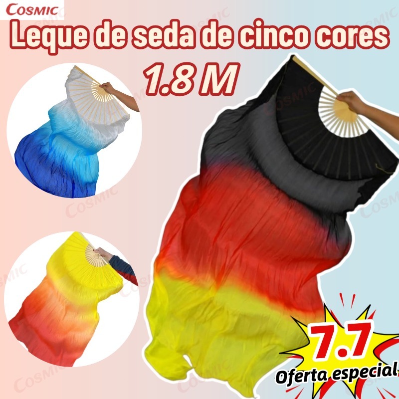 Fan Véu Leque Dança Do Ventre Cigana Poliéster 1.8M Persiana de bambu e leque de seda Material confortável