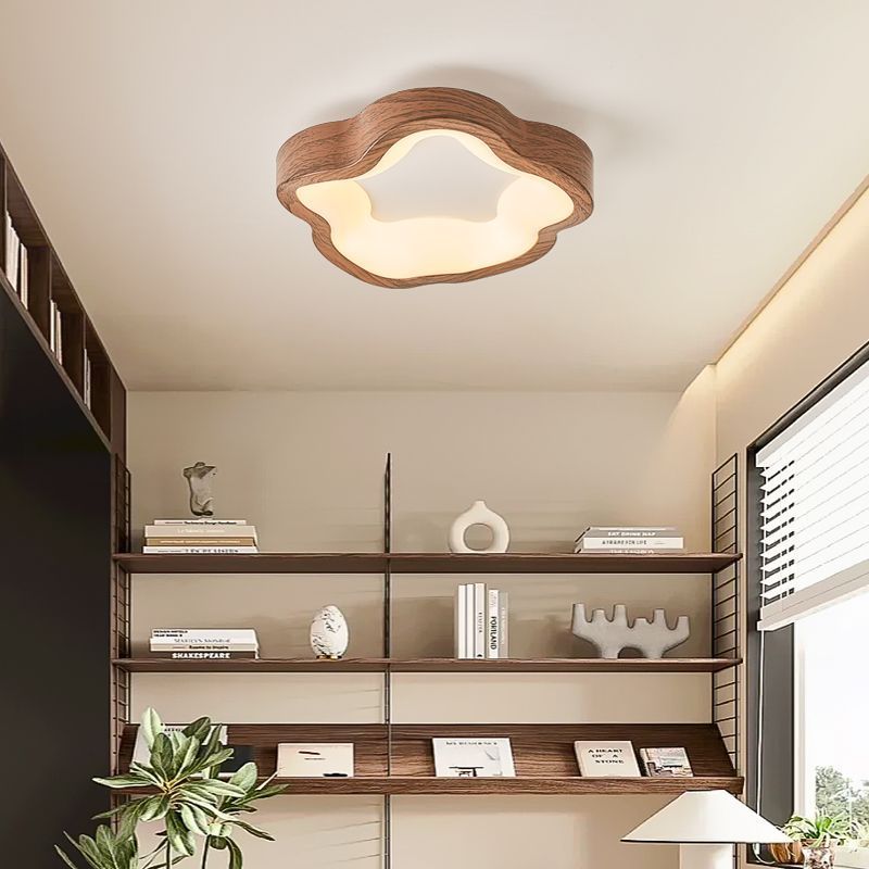 Luminária De Teto Moderno LED Embutida Grão De Madeira De Nogueira Lâmpada Pequenos Espaços Internos Lampu Plafon