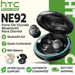 HTC NE92 Fone De Ouvido Bluetooth 6.0 Sem Fio Para Dormir Cancelamento De Ruído-Redução ENC 80H Bateria Microfone