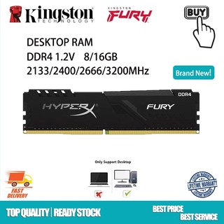 Kingston HyperX FURY RAM DDR4 1.2 V 8/16GB 2133/2400/2666/3200 Mhz PC4 PC Desktop DIMM…