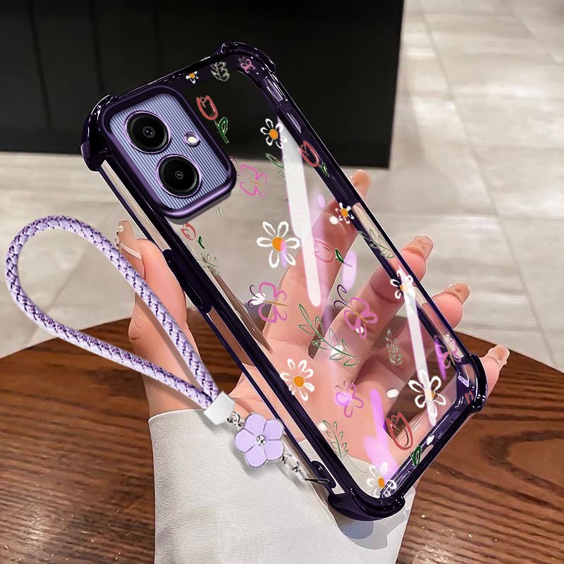 Capa VRQR Para Samsung Galaxy A07 A06 4G 5G A05S A05 A04E A04 A03 Core A03S A02S Quatro Cantos Anti Queda Criativo Peque