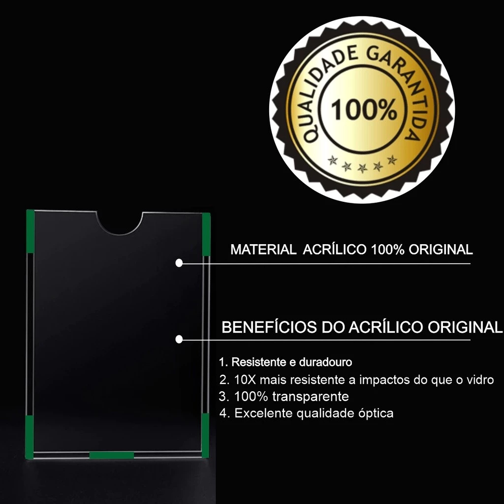 Suporte Display A4 Acrílico Expositor Avisos Folha Papel Informações Organizador Escritório Loja viv