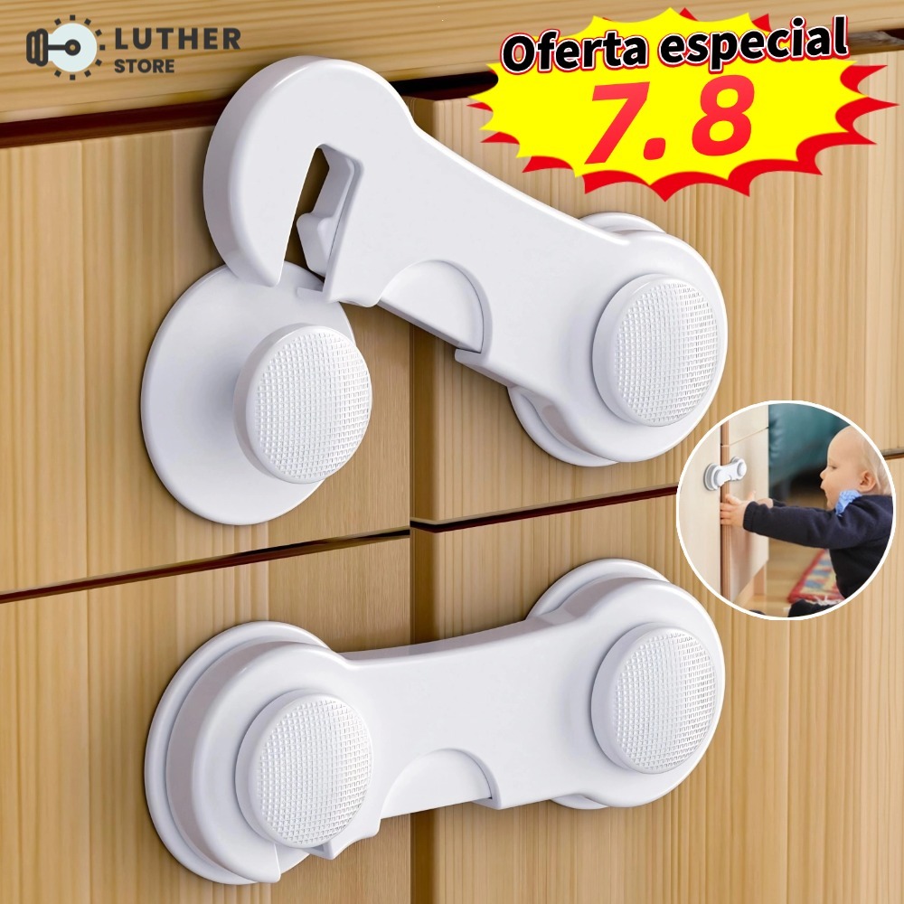 10 Trava De Gaveta Armário Porta Segurança Proteção Bebe Kit Trava Protetor Bebe Criança Adesivo 3M