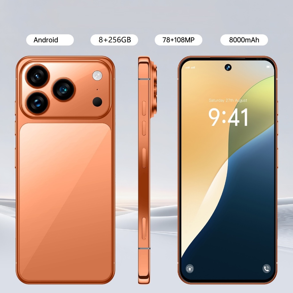 Nova Rede 4G/5G Memória De Tela De 6.7 Polegadas 8GB RAM + 256GB ROM Bateria 8000mAh Android 14.0