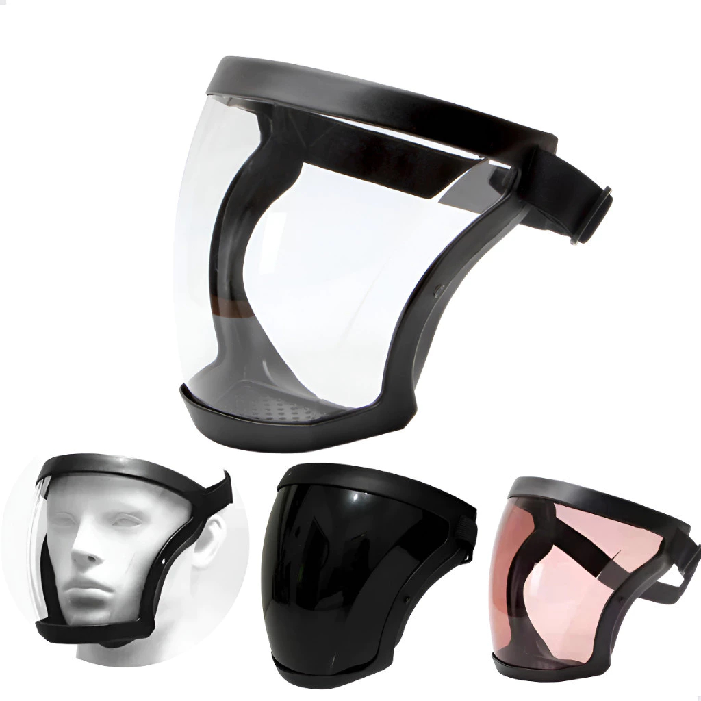 Máscara Facial Transparente Anti Poeira com 10 Filtros PM 2.5 Proteção Completa para Saúde Respiratória