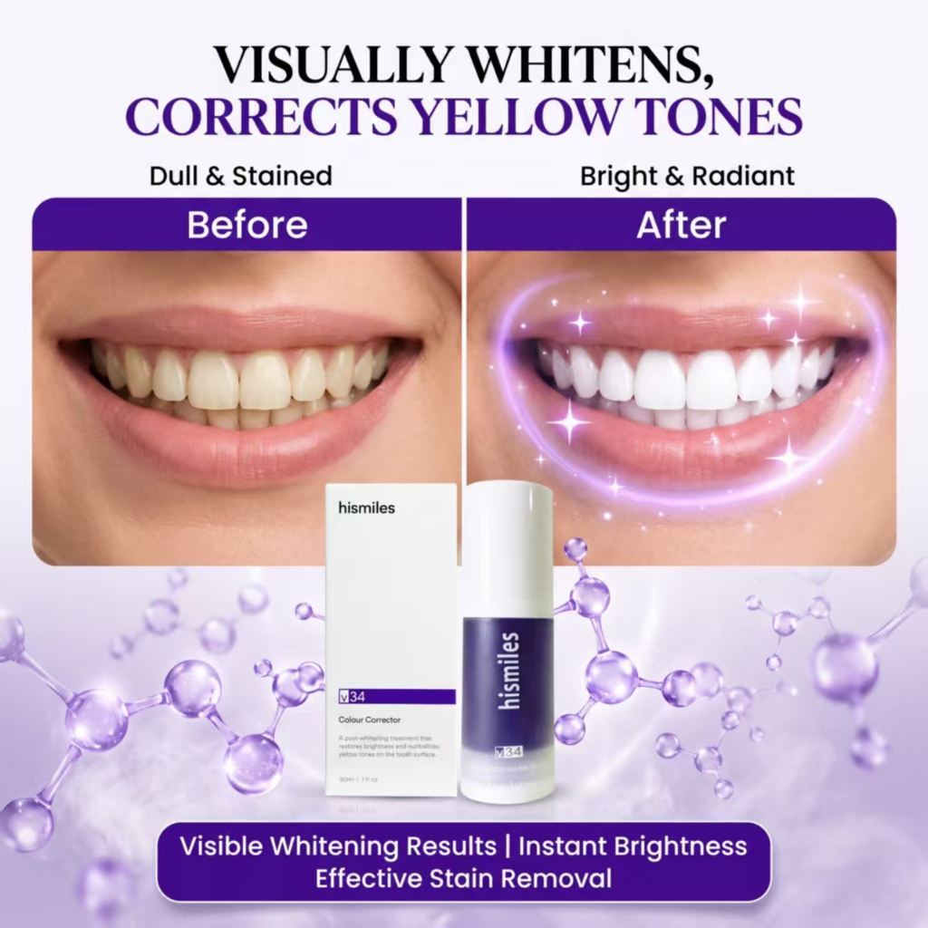 Creme Dental Roxo Clareador - Remove Manchas de Café Chá Cigarro, Clareamento Dental, Hálito Fresco, 30ml, 3 Cores
