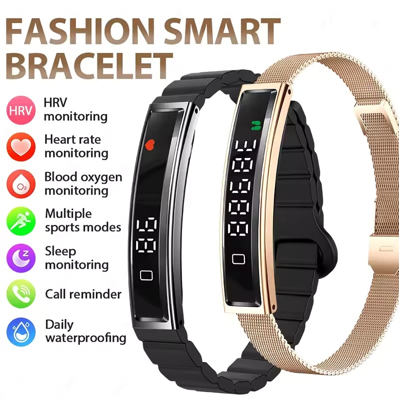 HOT Novos Esportes Pulseira Inteligente Mulheres Homens Monitoramento De Saúde Fitness À Prova Dwaterproof Água Smartwat