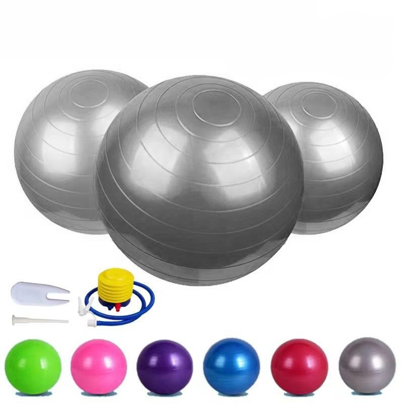 Bola de Pilates 65/75cm grande Fisioterapia Resistência 300kg Antiestoura + Bomba Ar Cor aleatória