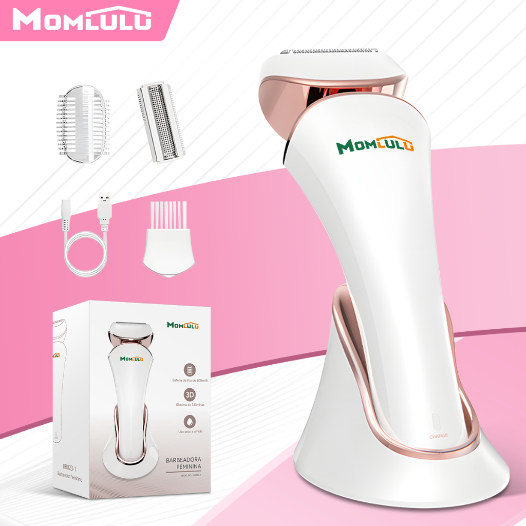 MOMLULU Barbeador Elétrico Com Luz Feminina Depilador Íntimas Maquina De Depilação Para Virilha/Peito/Axilas/Corpo Todo