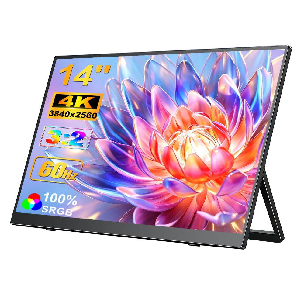 HOWENS Monitor portátil 4K 14.0 FHD 2560P, tela externa para laptop com alto-fal