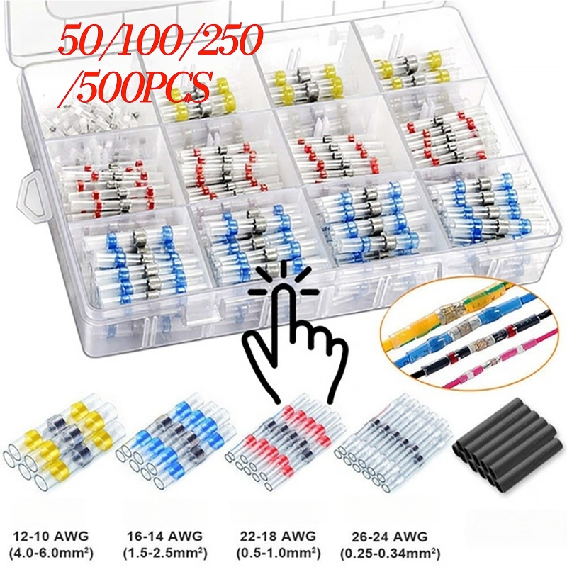 YCBR 50 Unidades De Manga De Solda Termo Retrátil À Prova D'água Kit De Tubo Conector De Emenda De Fio De Vedação .